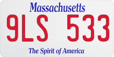 MA license plate 9LS533