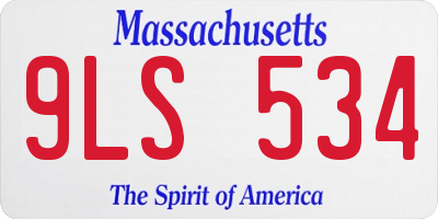 MA license plate 9LS534