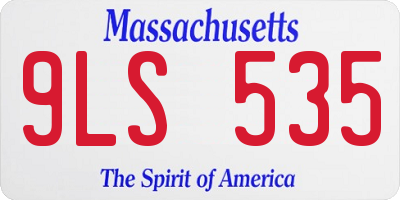 MA license plate 9LS535