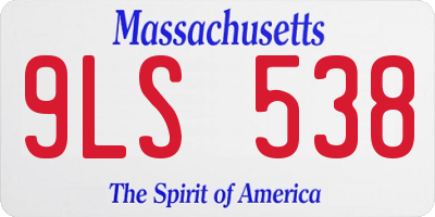 MA license plate 9LS538