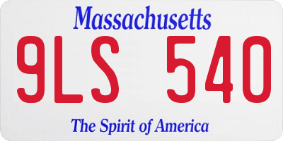 MA license plate 9LS540