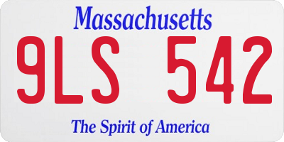MA license plate 9LS542