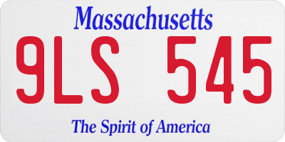 MA license plate 9LS545