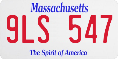 MA license plate 9LS547
