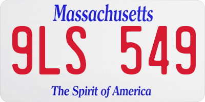 MA license plate 9LS549