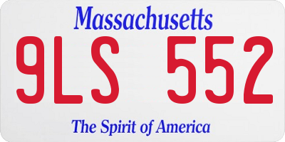 MA license plate 9LS552