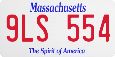 MA license plate 9LS554