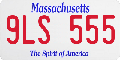 MA license plate 9LS555