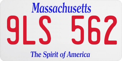 MA license plate 9LS562