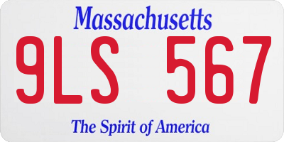 MA license plate 9LS567