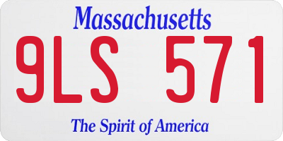 MA license plate 9LS571