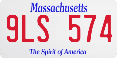 MA license plate 9LS574