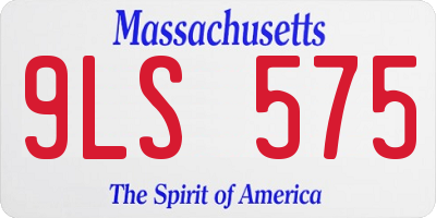 MA license plate 9LS575