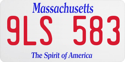 MA license plate 9LS583
