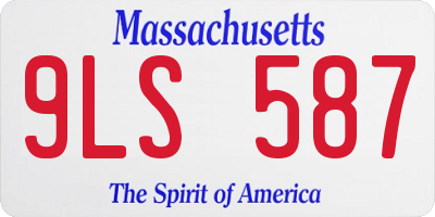 MA license plate 9LS587
