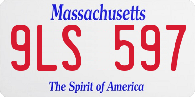 MA license plate 9LS597