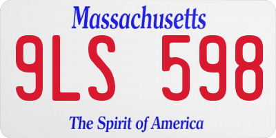 MA license plate 9LS598