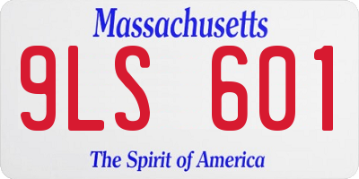 MA license plate 9LS601
