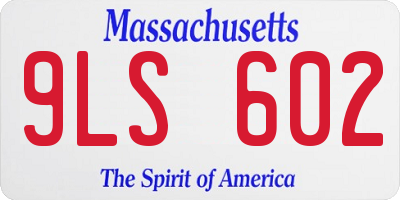 MA license plate 9LS602