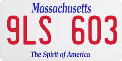 MA license plate 9LS603