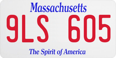 MA license plate 9LS605