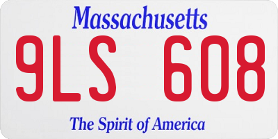 MA license plate 9LS608
