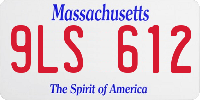 MA license plate 9LS612