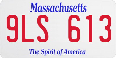 MA license plate 9LS613