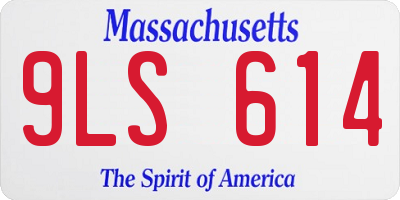 MA license plate 9LS614
