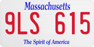 MA license plate 9LS615