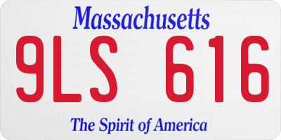 MA license plate 9LS616