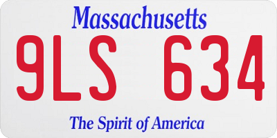 MA license plate 9LS634