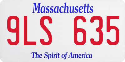 MA license plate 9LS635