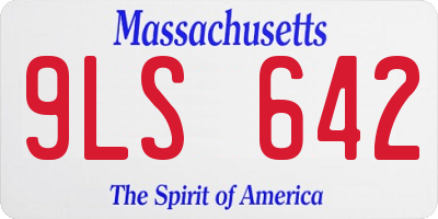 MA license plate 9LS642