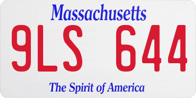 MA license plate 9LS644