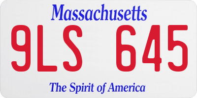 MA license plate 9LS645