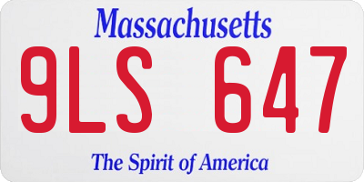MA license plate 9LS647