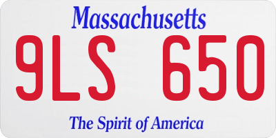 MA license plate 9LS650