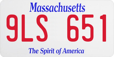 MA license plate 9LS651