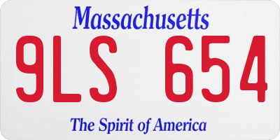 MA license plate 9LS654