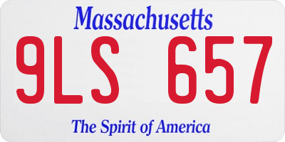 MA license plate 9LS657