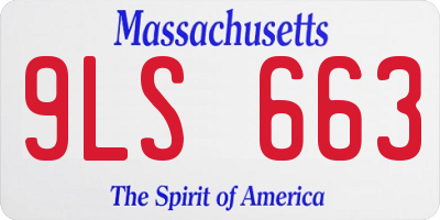 MA license plate 9LS663