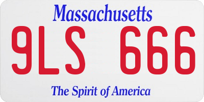 MA license plate 9LS666
