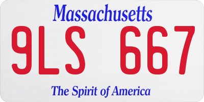 MA license plate 9LS667