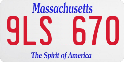 MA license plate 9LS670