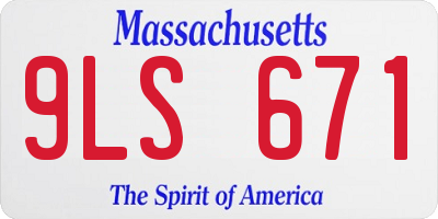 MA license plate 9LS671