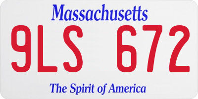 MA license plate 9LS672