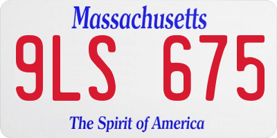 MA license plate 9LS675