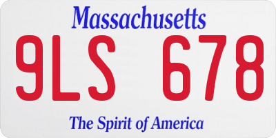 MA license plate 9LS678