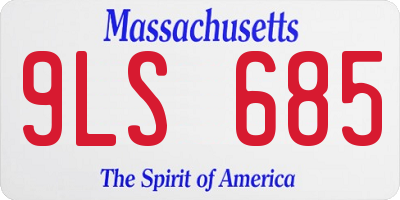MA license plate 9LS685